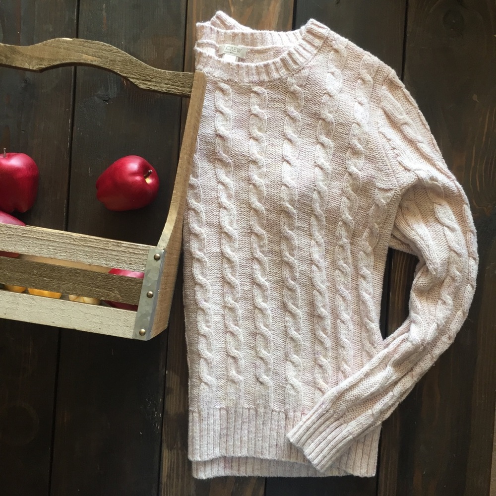 J. Crew marled pink cable knit sweater